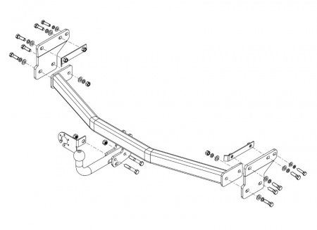 Фаркоп HY 33 для HYUNDAI Tucson (исключая а/м с дв. 2,4л) 2018- / KIA Sportage IV рест. (кроме  а/м с дв.2,4л), Автос, нагрузка 1600/100 кг. БЕЗ подрезки бампера от магазина ФаркопРос